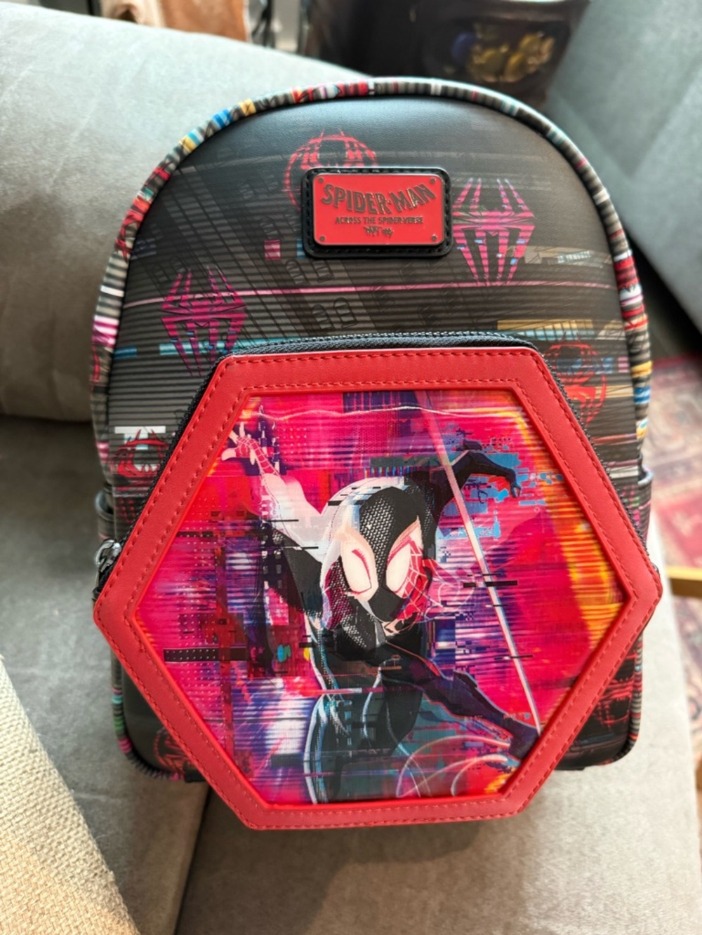 Loungefly Spider-Man Miles Morales Pink Red Black Hex Mini Backpack